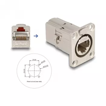 DeLOCK 67062 D tipo RJ45 Cat.6a STP įmontuojama jungtis, metalinė