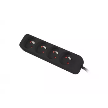 Lanberg PS0-04E-0150-BK ilgintuvas 4 kištukiniai lizdai, 1,5 m, juodas