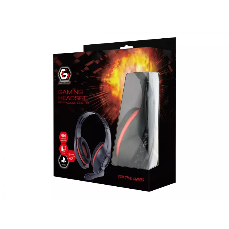 Ausinės GAMING/RED/BLACK GHS-05-R Gembird