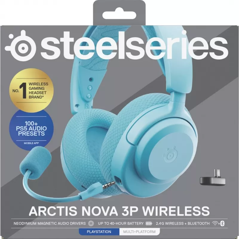 Ausinės Steelseries Arctis Nova 3P Wireless PS Aqua