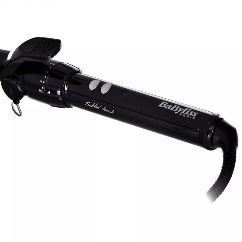Garbanojimo žnyplės BABYLISS Pro 180 19mm – 19 mm cilindras, 150–180°C, 10 kaitinimo lygių, sukamas laidas, rožinė/juoda