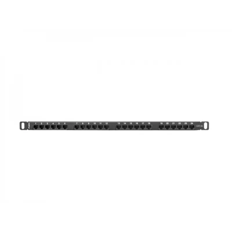 Lanberg PPU5-0024-B - pataisų skydelis - RJ-45 - Cat5, Cat5e - juodas - metalinis - montavimui į stelažą - 0.5U