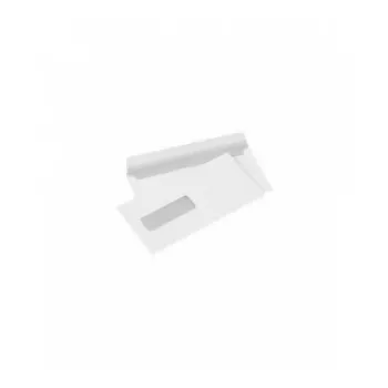 Vokas su langu (30x90 mm) kairėje, viduryje, E65 (DL), 110x220 mm, 80 g, baltas, Dėžė 1000 vnt.