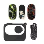 Apsauginis dėklas Sunnylife Insta360 GO 3 juodas su lipdukais – kietas kelioninis dėklas veiksmo kamerai ir priedams