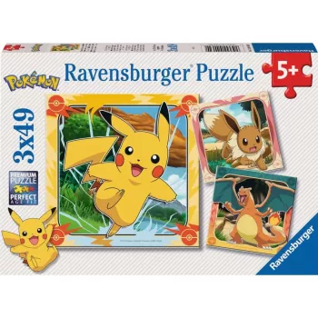 Dėlionė Ravensburger Pikachu, Charizard ir Eevee – 147 dalių, nuo 5 metų, 210×? mm