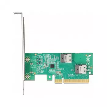 DeLOCK PCI Express 4.0 x8 plokštė su 2 vidiniais SFF-8654 4i NVMe prievadais, žemo profilio