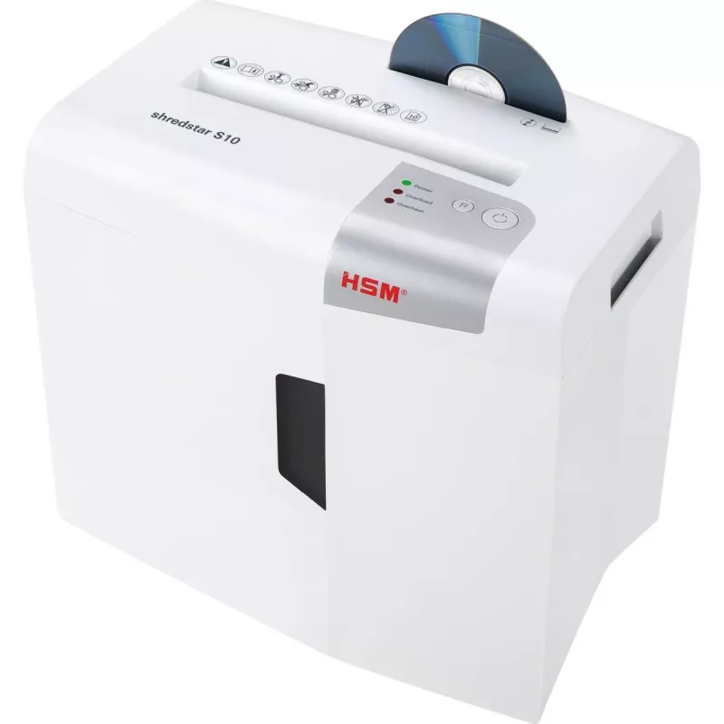 HSM Shredstar S10 dokumentų smulkintuvas, 6 mm + atskiras CD pjovimo mechanizmas