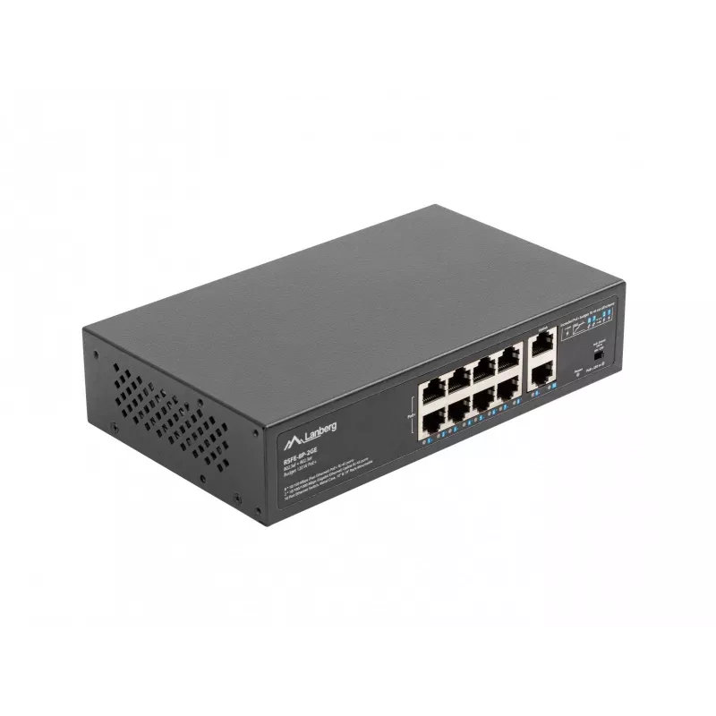 Nevaldomas PoE+ jungiklis Lanberg RSFE-8P-2GE-120