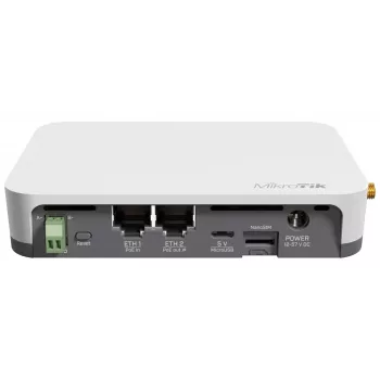 Šliuzas / valdiklis MikroTik KNOT LR8G — vienos juostos 2,4 GHz, 100 Mbit/s Ethernet, QCA9531 650 MHz, RS-485, NanoSIM