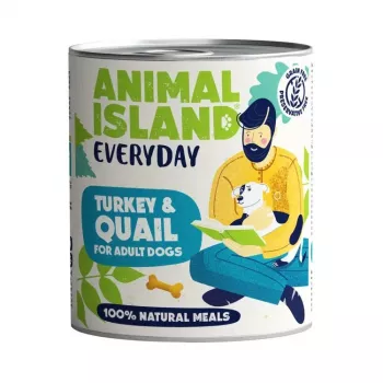 ANIMAL ISLAND Everyday Turkey and quail - šlapias šunų ėdalas - 800g