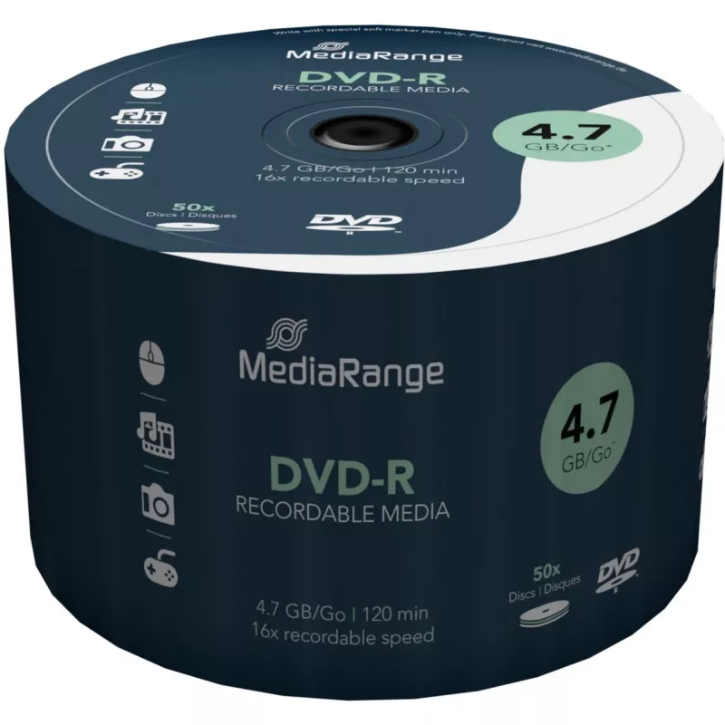 MediaRange MR444 50 vnt. DVD-R 4,7 GB 16x verpstė