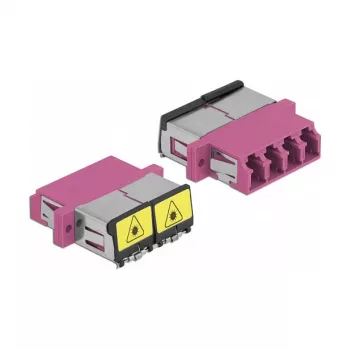 Optinis skaidulų jungiklis DeLOCK 86906 LC Quad moteriškas į LC Quad moterišką daugiamodis violetinis