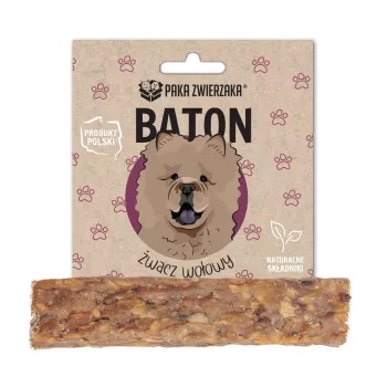 Šunų dantų priežiūros skanėstas PAKA ZWIERZAKA Beef Rumen Bar 12 cm, 35 g, jautienos skonis, suaugusiems šunims, be sojos, be cukraus