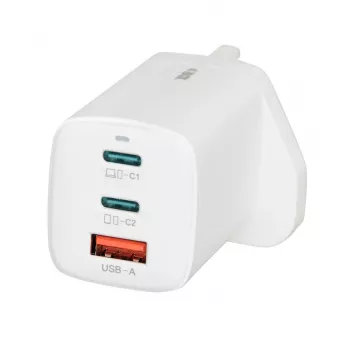 iBOX C-65 White, GaN 65W universalus įkroviklis su UK kištuku
