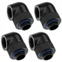 Adapteris 90° G1/4 colio išorinis į G1/4 colio vidinį pasukamas, XSPC, juodos spalvos, 4 vnt. pakuotė