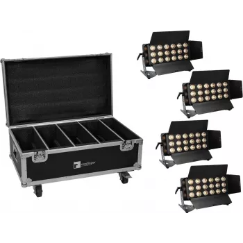 LED užpildymo šviestuvas EUROLITE CLS-18 QCL RGB/WW 18×7W su transportiniu dėklu