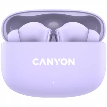 Canyon TWS-9 CNS-TWS9P Belaidės ausinės – Tikrai belaidės – Bluetooth 5.4 – Į ausį – 6h + 30h veikimo laikas – USB-C įkrovimo dėklas – Lietimo valdymas – alyvinė