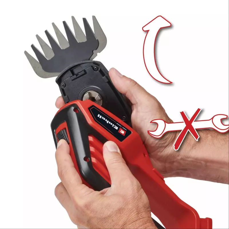 Belaidės žolės ir krūmų žirklės EINHELL GE-CG 18/100 Li 18 V Li‑Ion 2.5 Ah — pjovimo ašmenys 100 mm