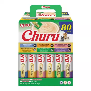 Šlapias skanėstas katėms INABA CHURU 80P Vištiena ir Tunas – 80 vnt. po 14 g