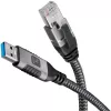Techly ICOC U3A-RJ45-010 USB-A – Gigabit Ethernet tinklo adapterio kabelis, 1 m, juodas/sidabrinis