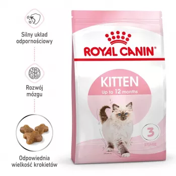 Sausas kačių ėdalas Royal Canin Kitten 2 kg – vištiena, baltymai 36%, riebalai 18%