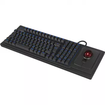 Laidinė mechaninė pilno dydžio klaviatūra KeySonic KSK-8202ELU-T (DE) — USB, vokiškas išdėstymas, juoda