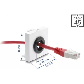 Kabelio įvadas DELOCK Easy 45, 18 mm skersmens, pravedimui per stalą ar spintelę
