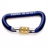 Karabinas užrakinamas Knipex 00 50 03 T BK, D formos, aliuminis, 2 vnt.