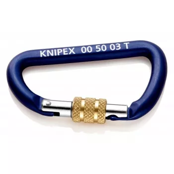 Karabinas užrakinamas Knipex 00 50 03 T BK, D formos, aliuminis, 2 vnt.