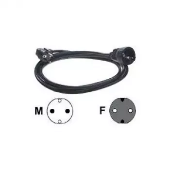 Maitinimo laidas Bachmann 5m Schuko H05VV-F 3G 1.50mm² Juodas