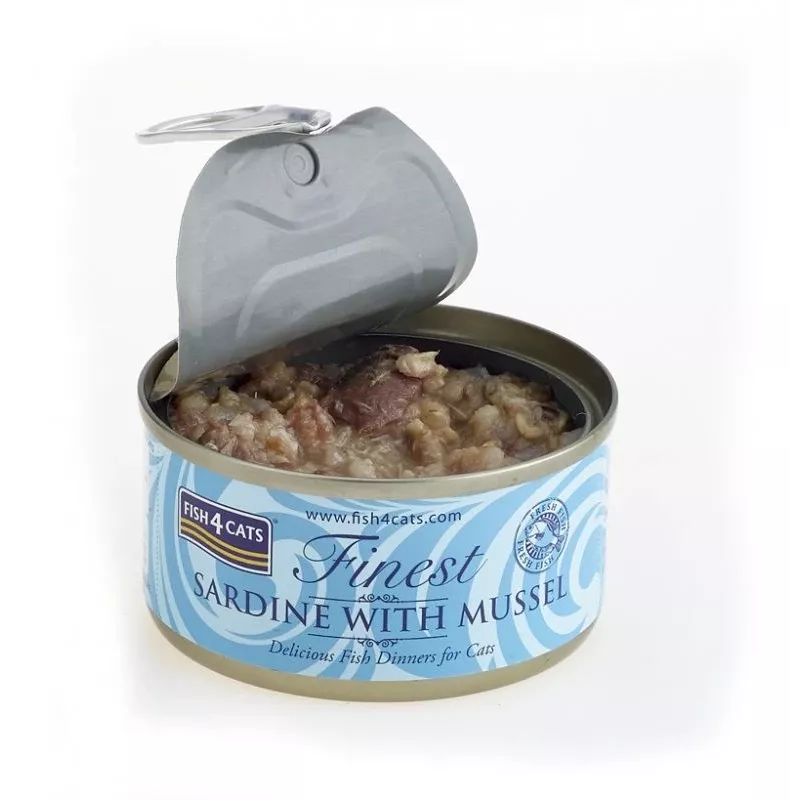 FISH4CATS Sardinės su midijomis – šlapias ėdalas katėms – 70g