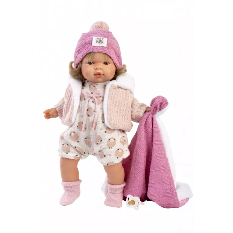 Llorens Babypuppe Lola 38 cm kalbanti lėlė, audinys ir vinilas, rekomenduojama nuo 3 metų