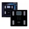 Asmeninės elektroninės svarstyklės Omron VIVA – kvadratinės, juodos, 150 kg, 100 g tikslumas, kūno riebalai/KMI/BMR, 30 vartotojų atmintis