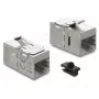 Delock 90757 Keystone modulis sujungėjas RJ45 lizdas–RJ45 lizdas, Cat.6A, ekranuotas, su metaline sklende ir fiksatoriumi