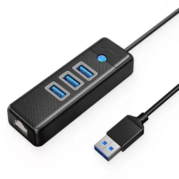 USB šakotuvas ORICO PW3UR-U3 3x USB 3.0 + RJ45 Ethernet prievadas