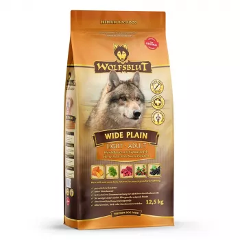 Sausas šunų ėdalas Wolfsblut Wide Plain Light Horse su saldžiomis bulvėmis — 12,5 kg, 22% baltymų, 6% riebalų, be glitimo ir cukraus