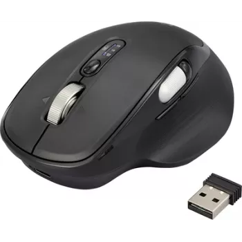 Renkforce RF-WM-220 belaidė pelė, Bluetooth®, M/L, optinė, juoda, 11 mygtukų, 4800 dpi, ergonomiška, Easy Switch 3 įrenginiai, Multipair funkcija (RF-6857524)