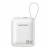 Powerbank Vention FHEN0 Li-polimerinis 10000 mAh 35 W USB-C 1 prievadas Baltas