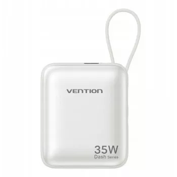 Powerbank Vention FHEN0 Li-polimerinis 10000 mAh 35 W USB-C 1 prievadas Baltas