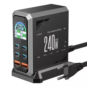 Blitzwolf BW-S31 6 prievadų tinklo įkroviklis 2xUSB-A, 4xUSB-C, PD, 240 W