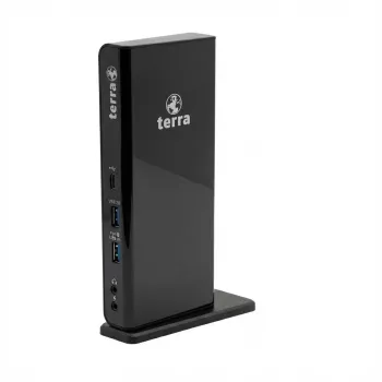 TERRA MOBILE dokavimo stotelė 732 USB-A/C Dvigubas Ekranas su 5V/4A maitinimo adapteriu ir USB-A/C kabeliu nešiojamiesiems kompiuteriams (1480379)