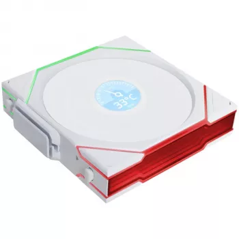 Lian Li UNI FAN TL Wireless LCD 120 White – 120 mm PWM ventiliatorius su belaidžiu LCD valdikliu