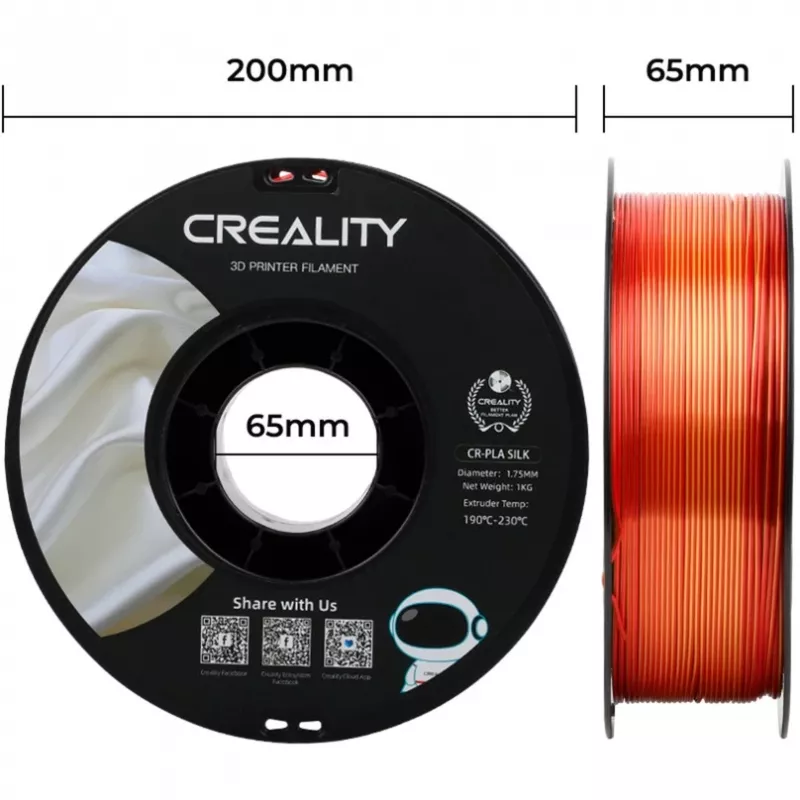 Creality CR-Silk PLA filamentas, 1.75 mm, 1 kg, Gold/Red