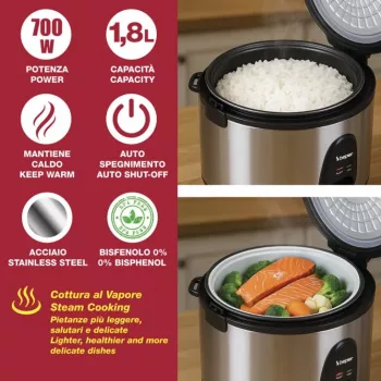 Ryžių virimo aparatas Beper P101VAP020, 1800 g