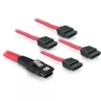 SATA kabelis DeLOCK 83074 4x 1 m raudonas