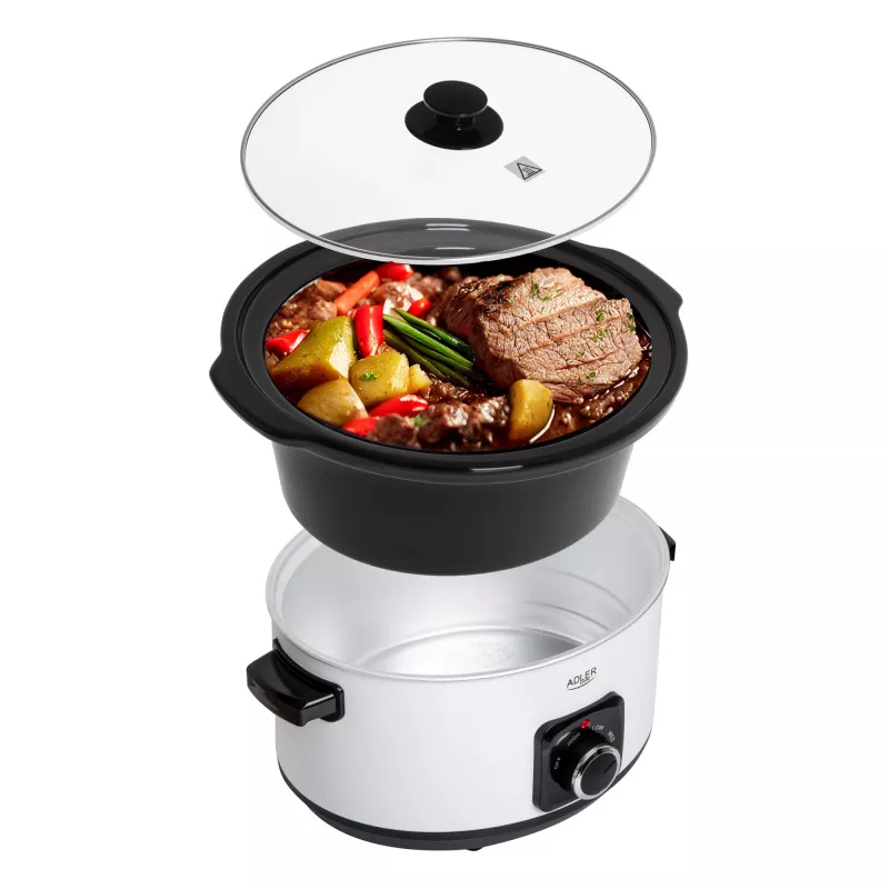 Lėtai verdantis puodas Adler AD 6413r, 5,8 L, baltas