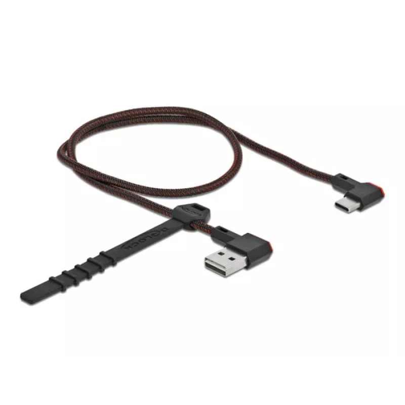 USB kabelis DeLOCK EASY-USB 2.0 Type-A vyriškas į Type-C vyrišką 0,5 m juodas