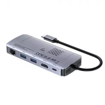 UNITEK aktyvus USB-C centras 10 Gbps, M.2, HDMI, PD 100W