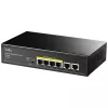 Tinklo jungiklis Cudy FS1006P Fast Ethernet 6 prievadų (4 PoE, 1 PoE+) 10/100 Mbps, 1,2 Gbit/s pralaidumas, metalinis korpusas, montavimas stove/sienoje/ant stalo
