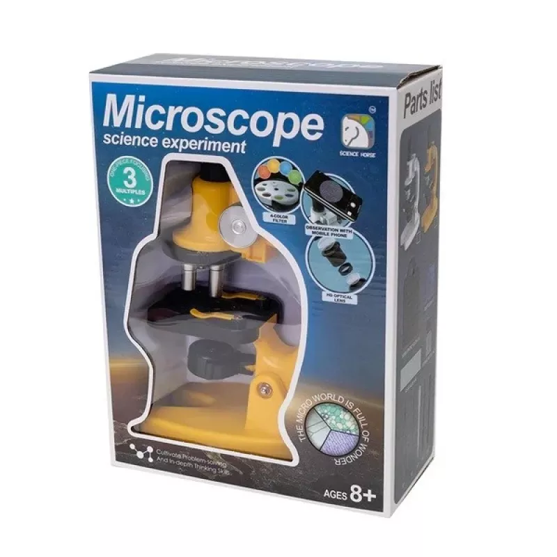 Mikroskopas Ascato 124582, 40× didinimas, LED apšvietimas, edukacinis laboratorinis mikroskopas